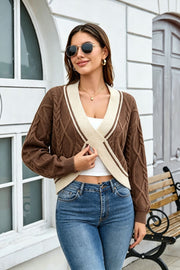 Womens Fashionable Cropped Knit Oversized Sweater
