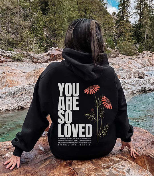 Streetwear Hooded Women's Letter Graphic Sweatshirt