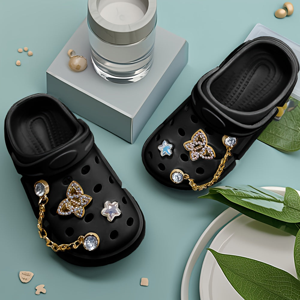 Girls EVA Sandals with Pearl Decoration – Breathable Round‑Toe, Lightweight Non‑Slip