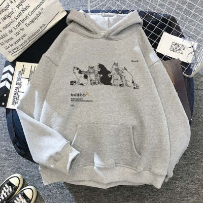 Women's Angry Kitten Graphic Hip Hop Hoodie