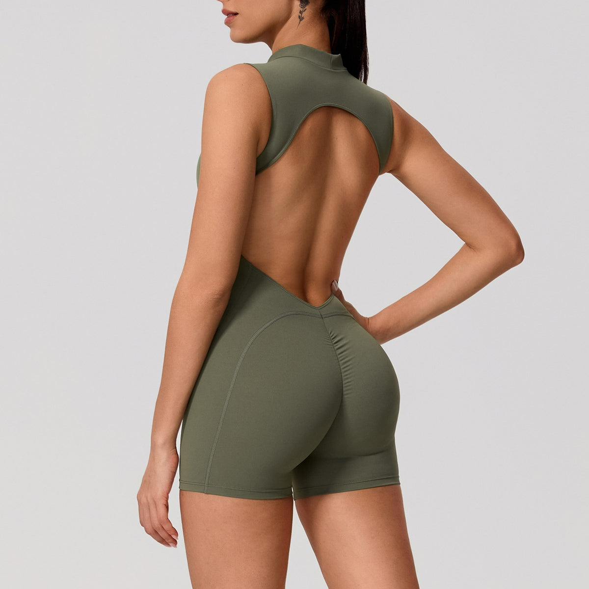Sleeveless Back-Vented Fitness Yoga Bodysuit
