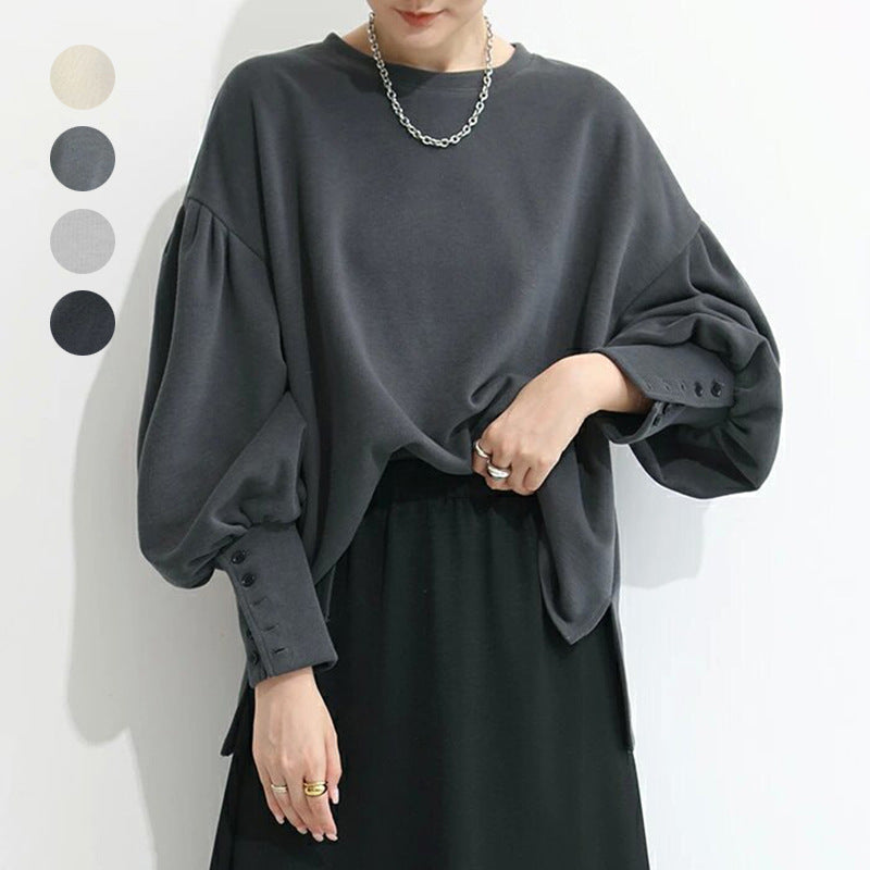 Cozy Solid Color Loose Fit Women's Autumn Winter Sweater