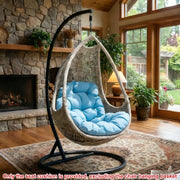 [For Indoor/Outdoor] Ultra-Soft Egg Chair Rocking Seat Cushion - Suitable for Indoor and Outdoor Use, Thickened Anti-Collapse Filling, Tufted Oxford Fabric Cover, Removable and Washable Cover. Ideal for Reading Nooks/Balconies/Seat Cushions