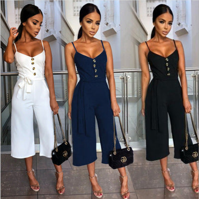 Elegant Backless Strappy Jumpsuit for Women