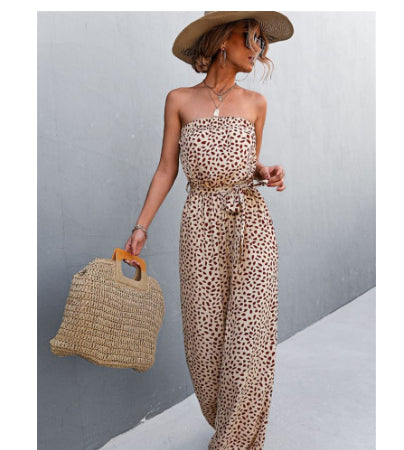 Women's Chic Printed Bandeau Jumpsuit