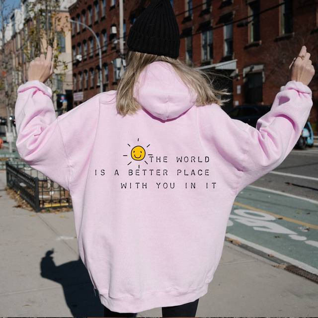 Unisex Casual Printed Long-Sleeve Loose Pullover Hoodie