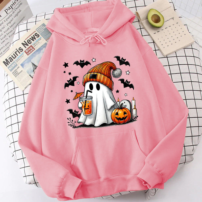 Women's Halloween Ghost Pumpkin Graphic Hoodie