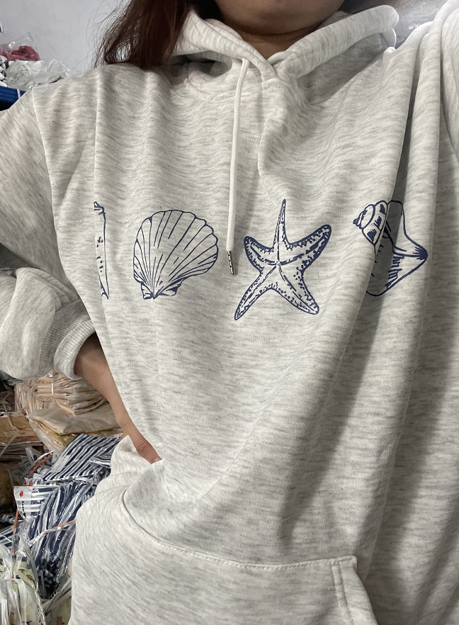 Men's Casual Drop-Shoulder Printed Pullover Hoodie