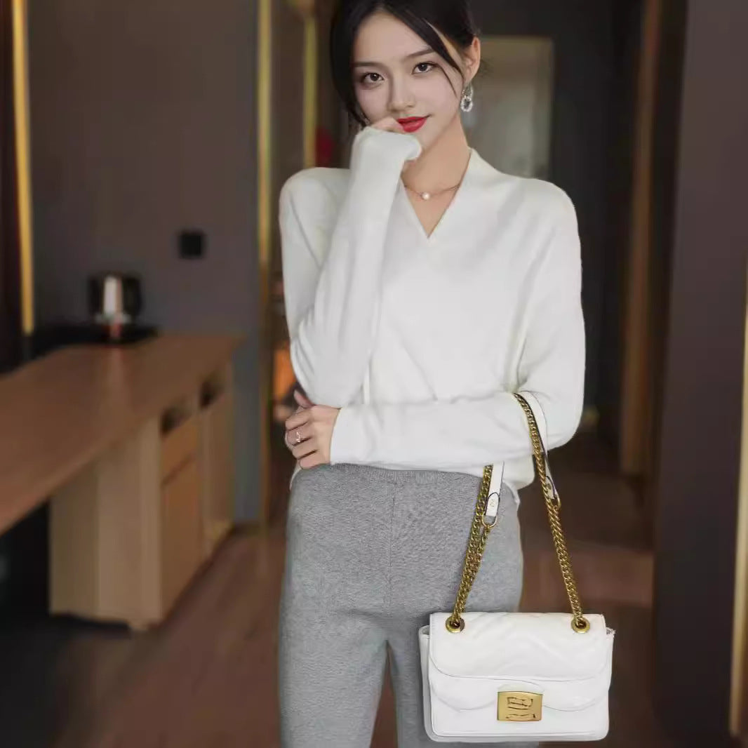 Long-sleeve Loose Sweater Wool Knitwear Womens
