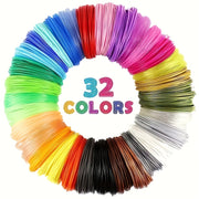 32‑Color PLA Filament Refills for 3D Pen – 1.75 mm Diameter, 10 ft per Color (Total 320 ft)