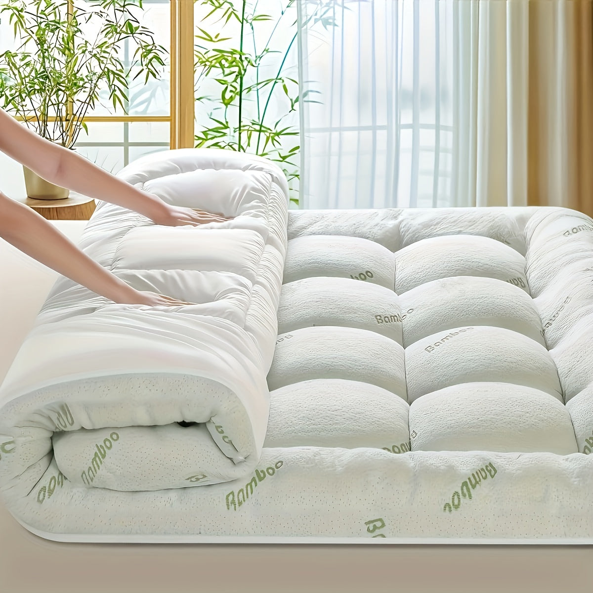 Extra Thick 8-21\" Deep Pocket Cooling Mattress Topper - Breathable Mattress Protector Top Stretches, Comfort Support Back Mattress Pad Cover