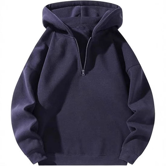Cozy Fleece-Lined Zip Hoodie for Casual Sporty Comfort