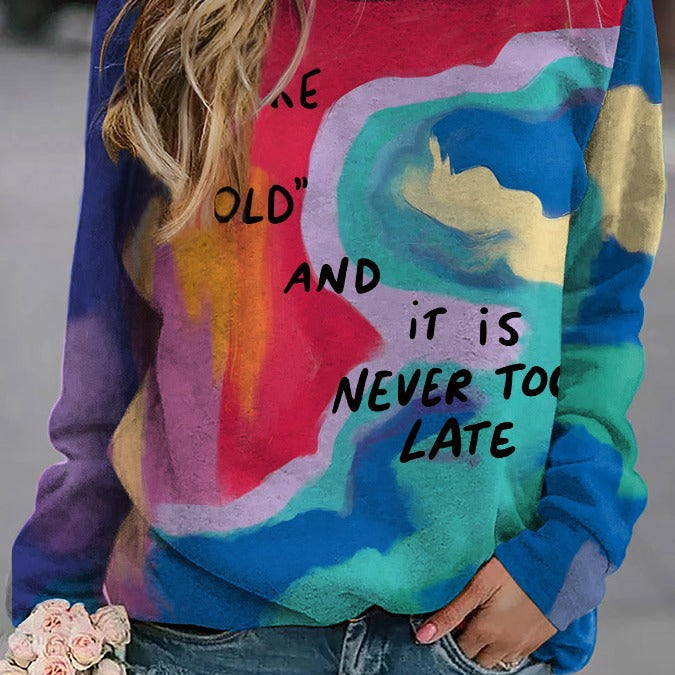 Gradient Oversized Round Neck Sweater