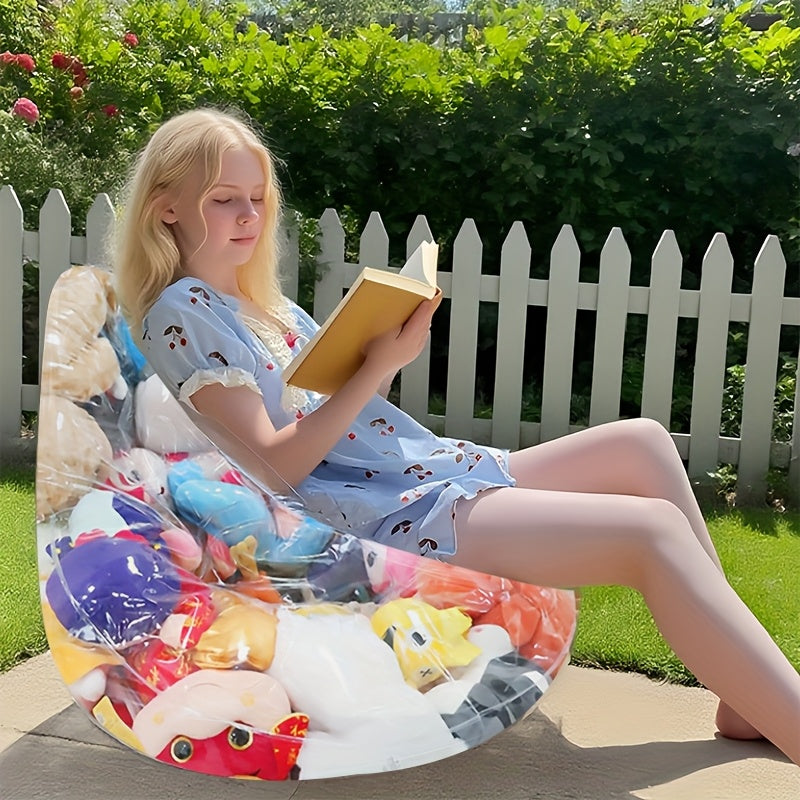Transparent Storage Sofa for Lazy People, Doll Storage Sofa - Made of Transparent PVC Material, Easy to Clean, Suitable for Plush, Dolls, And Stuffed Animals - Easy to Clean And Durable - Ideal for Doll Photography, Leisure, Beach, Office