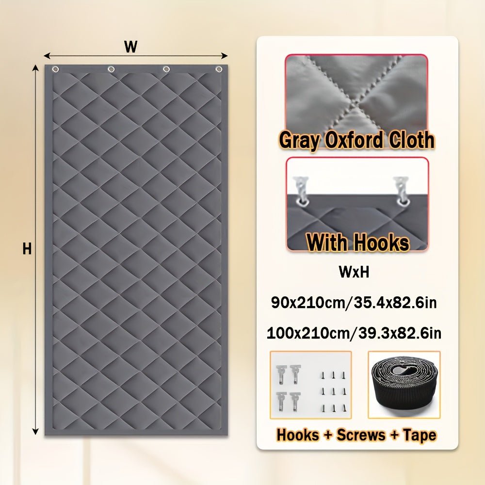 Magnetic Sealed Thick Oxford Insulated Door Curtain, Block Cold Wind Reduce Heating Cost, Soundproof Windproof Door Drape for Home Garage Retail Store