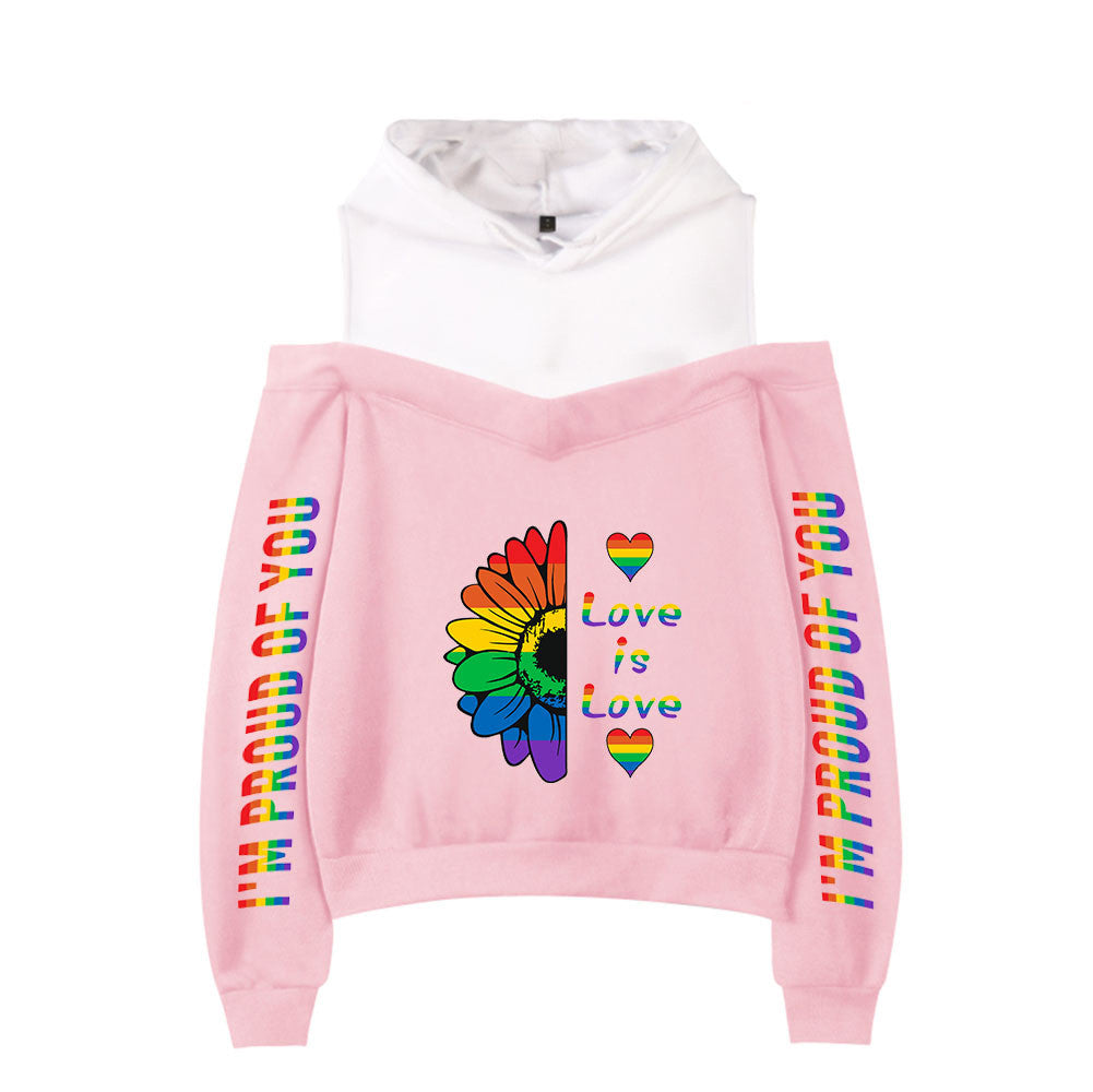 Women's Off-the-Shoulder Casual Pullover Hoodie