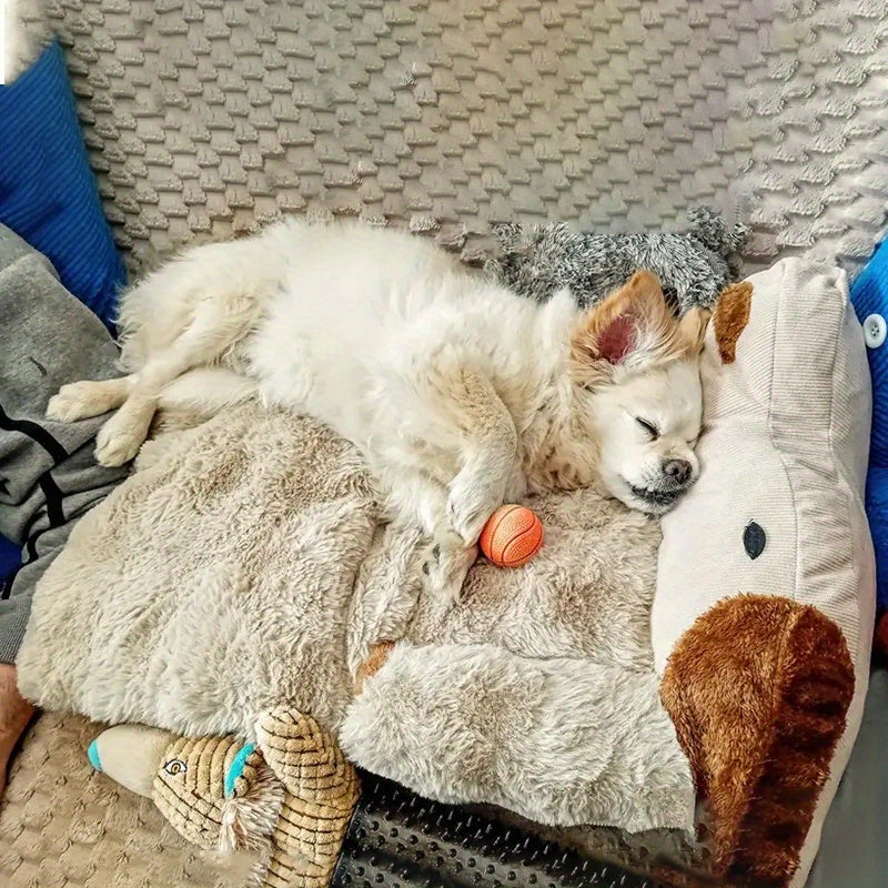 Cozy Plush Pet Sofa Bed  Brown Poodle Bed For Small/medium/large Dogs  Non-slip Easy-clean Cover  Soft-filled Indoor Dog Couch (assembly Required)  Durable Washable Dog Bed  Christmas Dog Bed