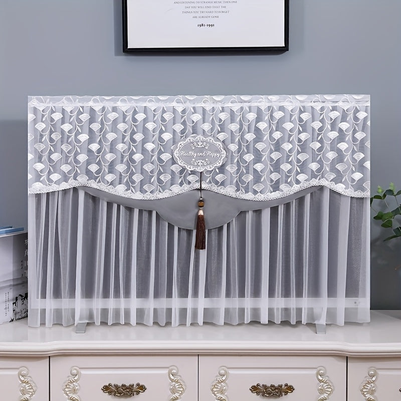 Embroidered TV Dust Cover – Stylish Minimalist Design – Fits Perfectly, Non‑Obstructive