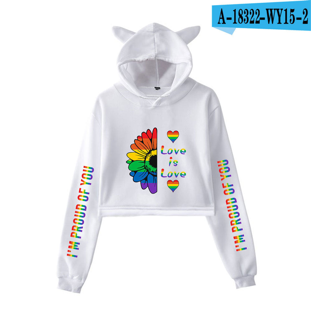 Cute Cat Ear Cropped Navel Sweater
