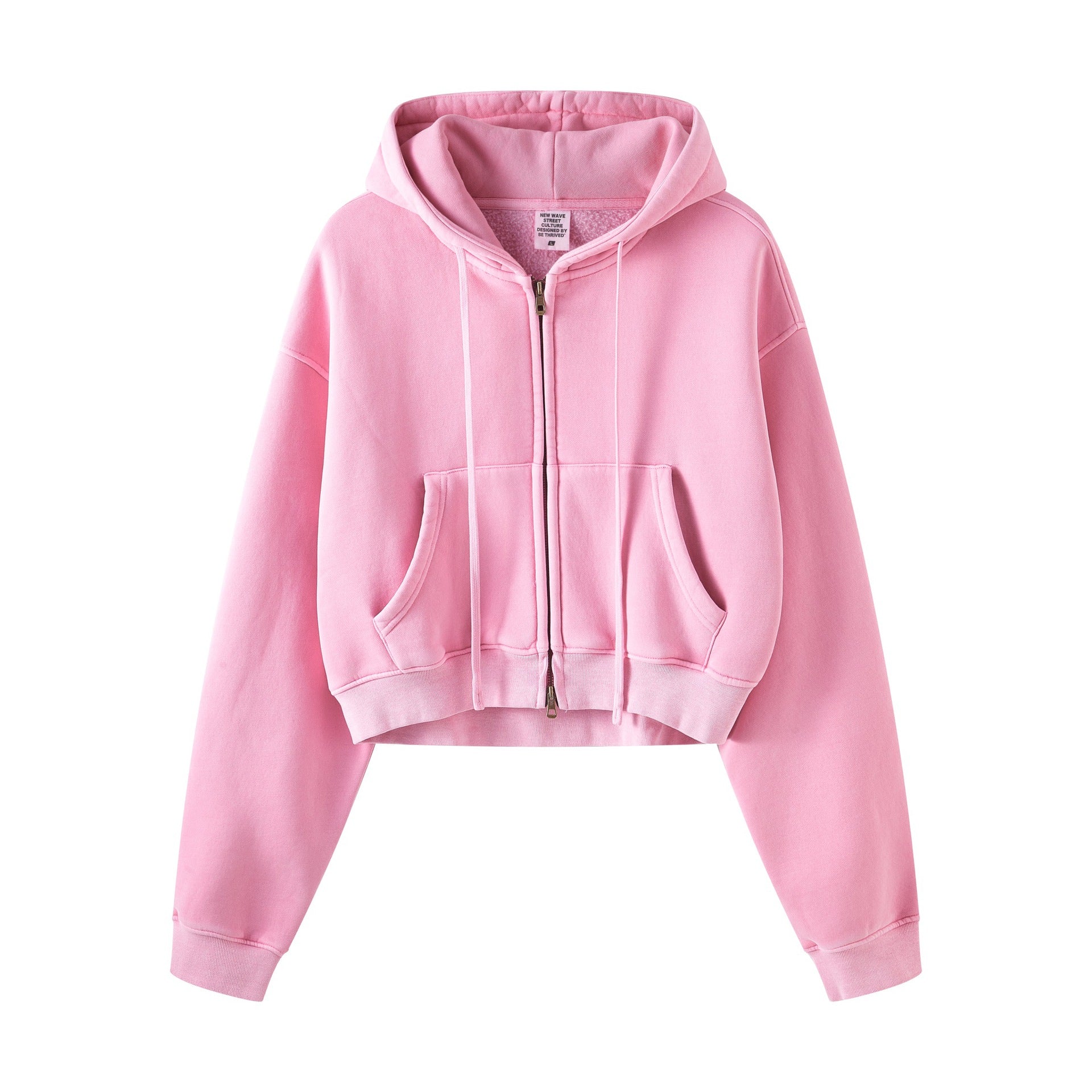 Retro Color Block Zip Hooded Sweater