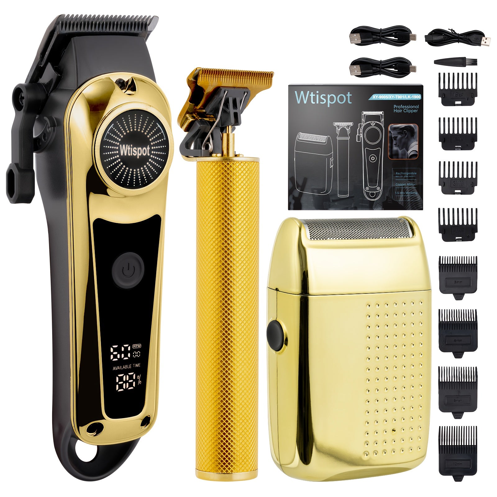 3-in-1 Set/2-in-1 Set/1pc Men's Hair Clipper Set And Beard Trimmer Set Men's Hair Clippers USB Charging Hair Clipper
