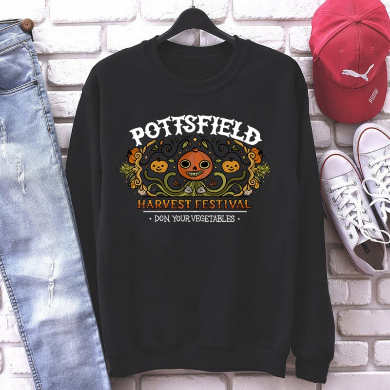 Women's Halloween Pumpkin Print Pullover Sweatshirt
