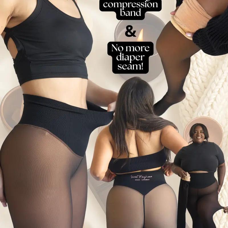 Winter Warm Translucent Fleece-Lined Shaping Leggings