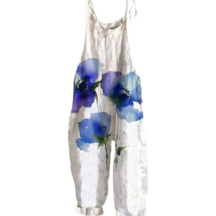 Retro Pocketed Suspender Jumpsuit Flared Overalls