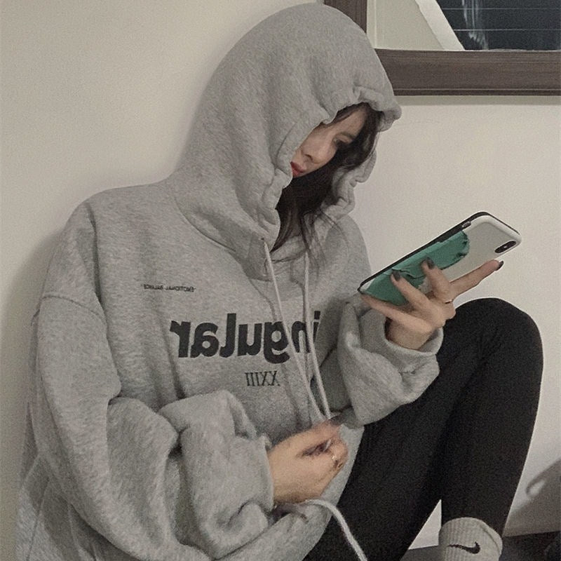 Women's Cozy Loose Fit Hooded Sweatshirt Coat