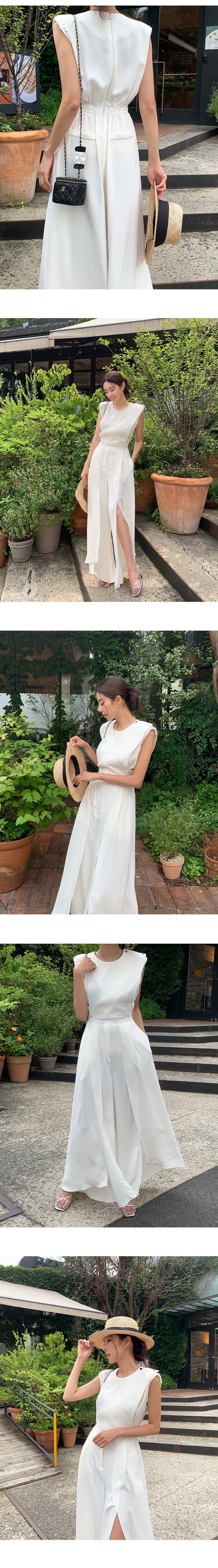 Chic V-Neck Sleeveless Split Leg Jumpsuit