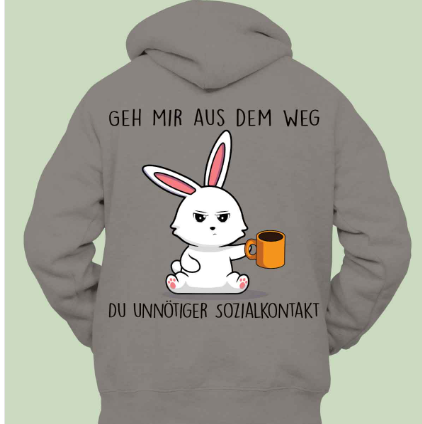 Cute Kitchen Rabbit Unisex Hoodie with Back Print