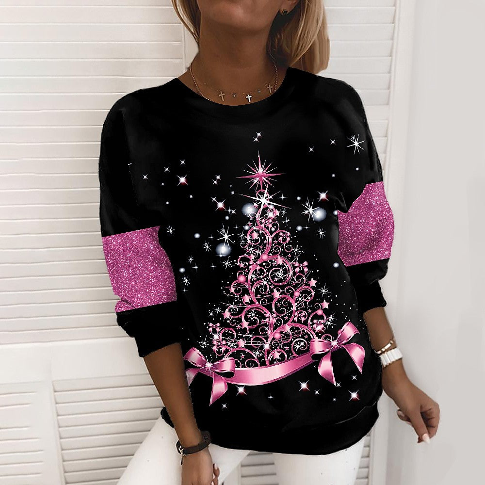 Women's Festive 3D Print Christmas Pullover Sweatshirt