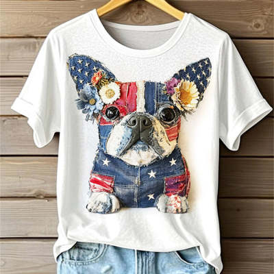 Vivid 3D Print Short-Sleeve Top – Fresh, Sweet & Trendy Look
