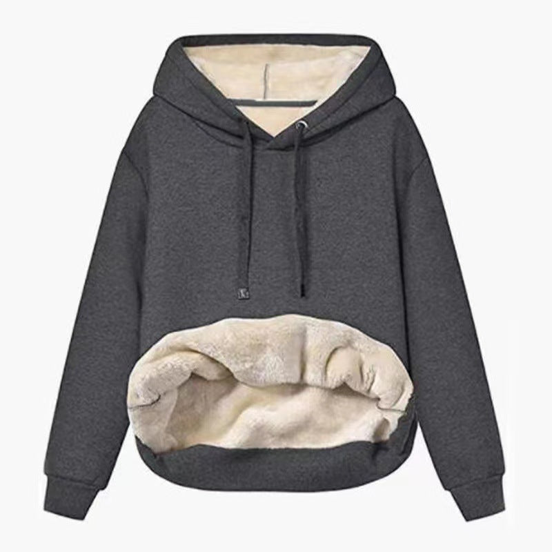 Plush Velvet Padded Hooded Winter Coat