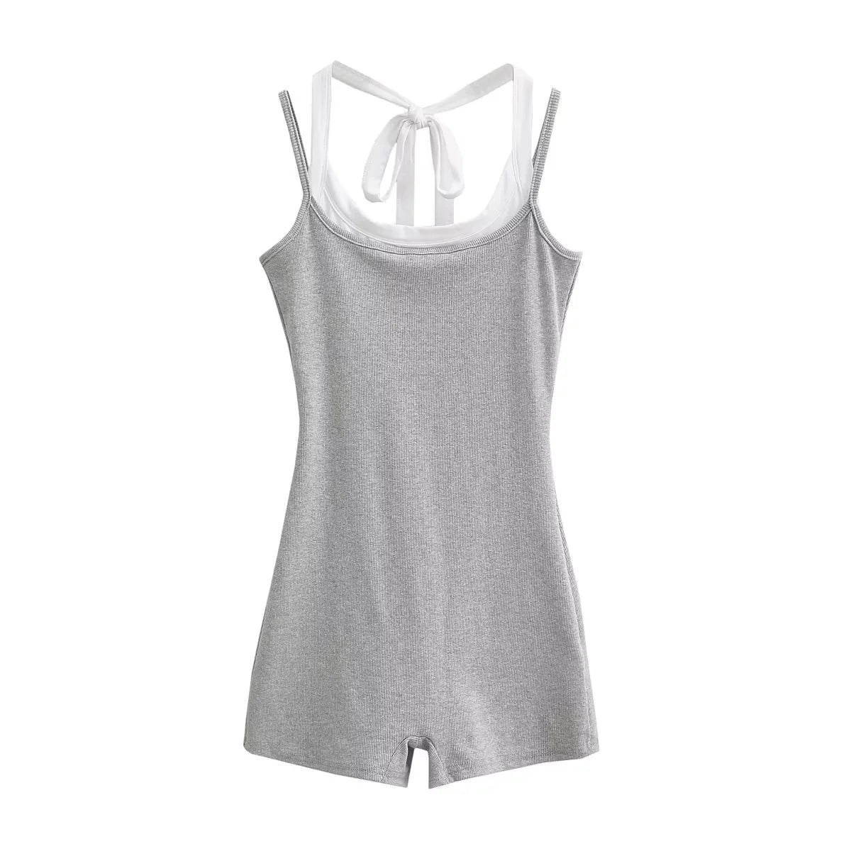 Chic Color-Block U-Neck Bodycon Jumpsuit