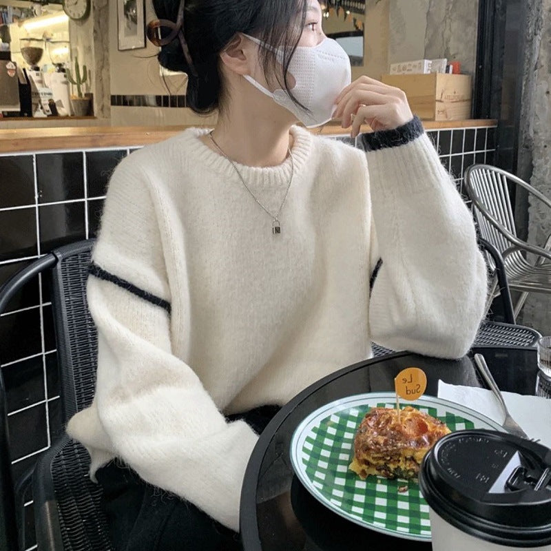 Autumn and Winter Korean Style Sweater Women's Artistic Retro