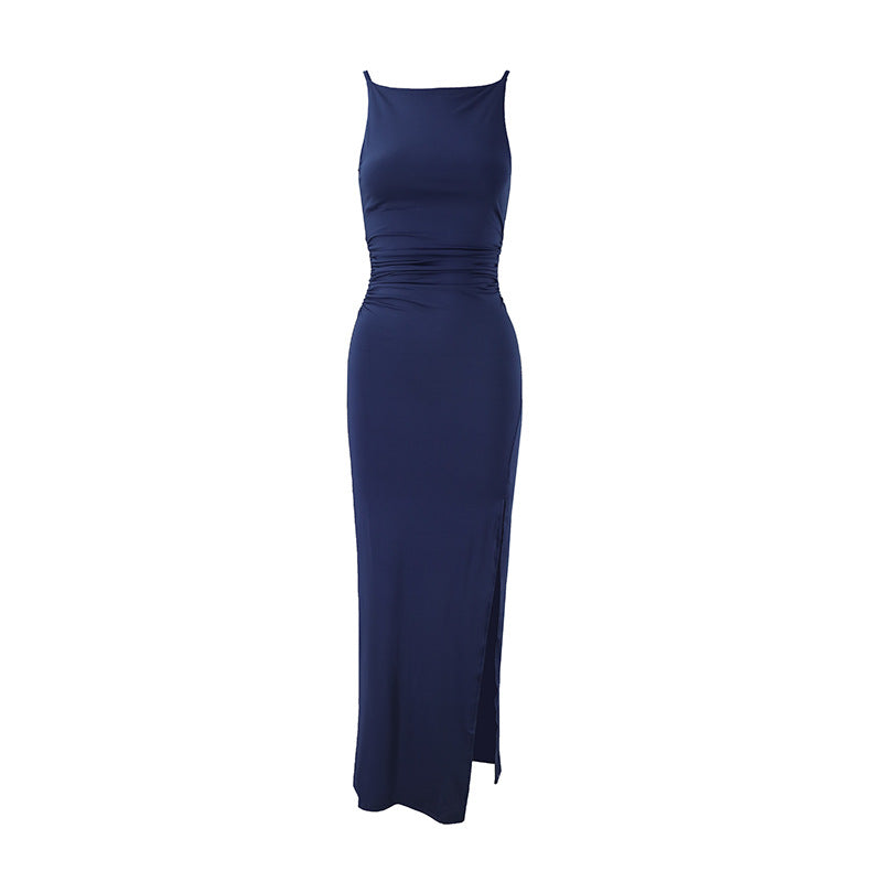 Strapless Off-shoulder Elegant Dress with Side Slits for Women