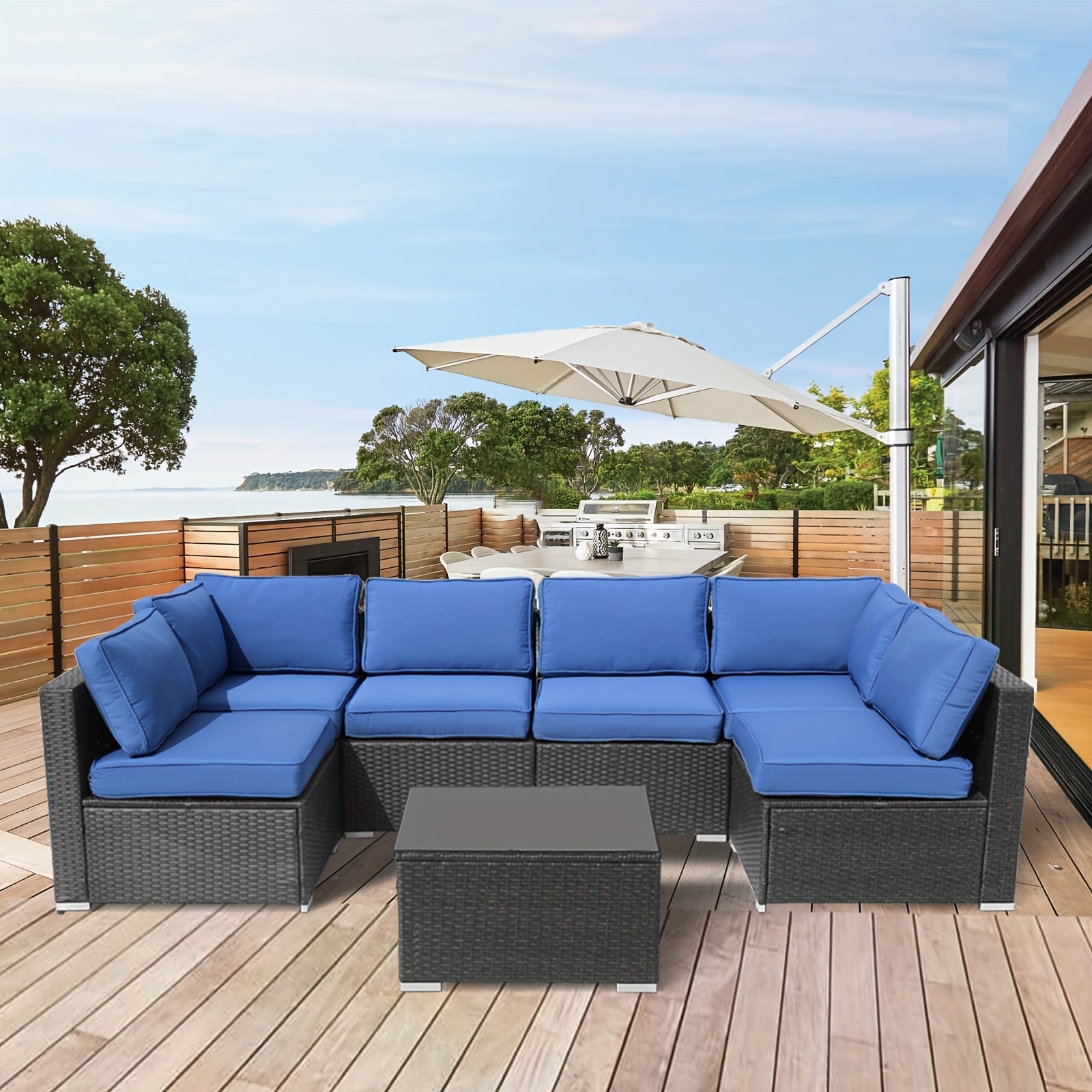 Outdoor Patio Furniture Chair Cushions Set Replacement Light Grey Sofa Cushions