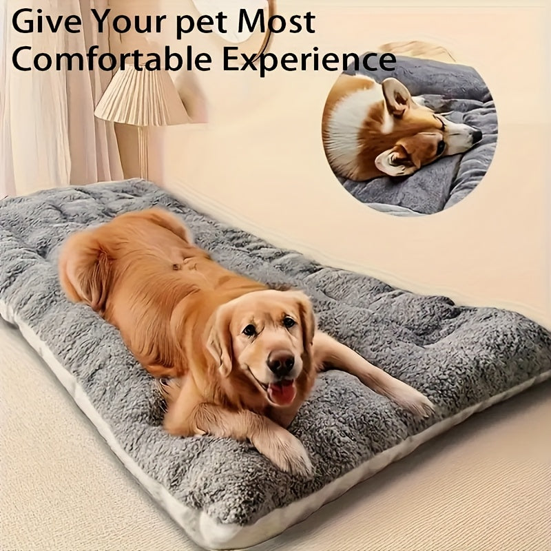 Extra Large Plush Dog Bed Sofa Cat Nest Dog Cage Mat, Thickened Super Soft Polyester Pet Mat, Suitable for Small, Medium and Large Cats and Dogs - Cute Rectangular Sofa