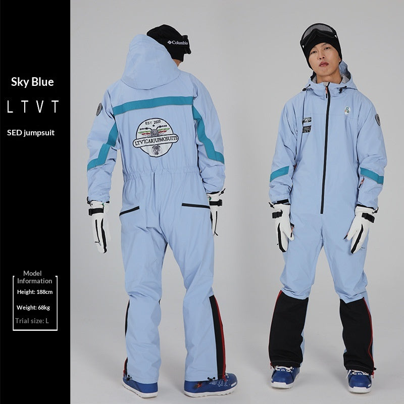 Waterproof Windproof One-Piece Ski Suit for Winter