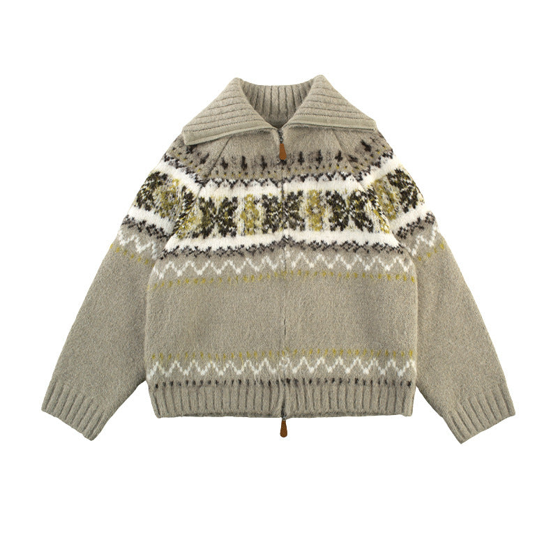 Retro Lazy-style Knitted Cardigan Coat for Women