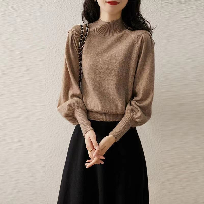 Womens Half-neck Knit Sweater for Layering