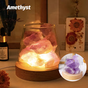 1pc Natural Crystal Aroma Stone Diffuser Stone Demagnetising Bowl Lamp Ornament Home Bedroom Night Light Companion Gift Essential Oil Not Included