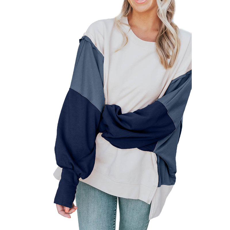 Women's Colorblock Long Sleeve Casual Pullover Sweatshirt
