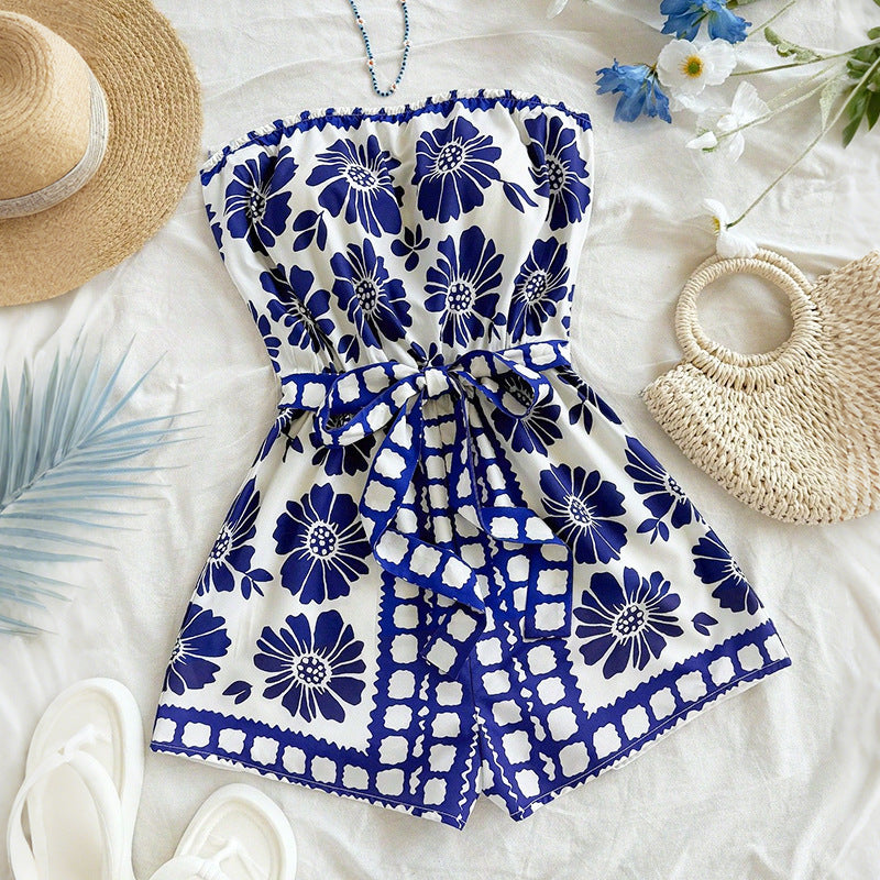 Tube-top One-piece Shorts For Women
