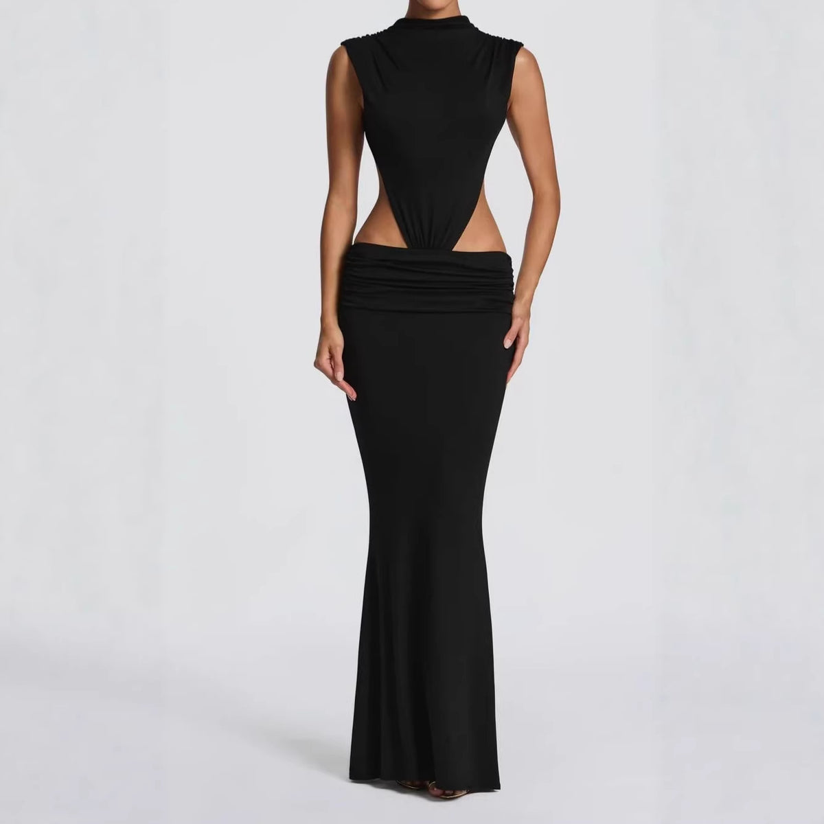 Womens Hollowed-out Sexy Backless Long Dress
