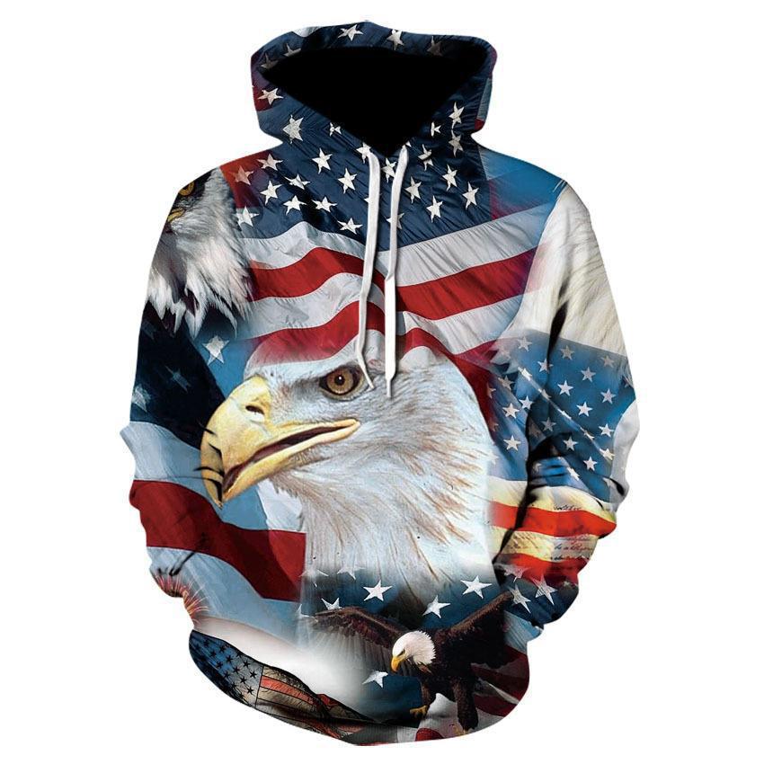 Women's 3D Print Hooded Pocket Pullover Sweatshirt