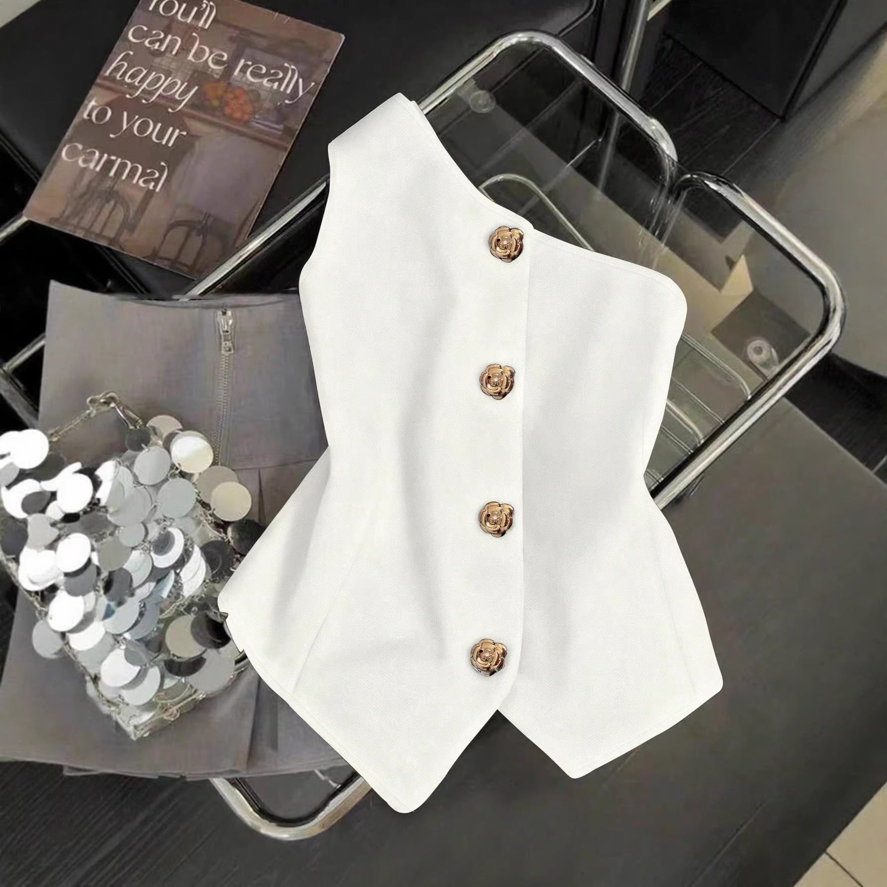 Elegant And Fashionable Solid-color Shirt Cardigan