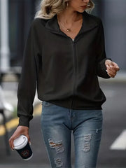 Cozy Loose Zip Knit Jacket for Women