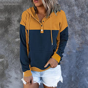 Women's Casual Solid Color Cotton Pullover Hoodie